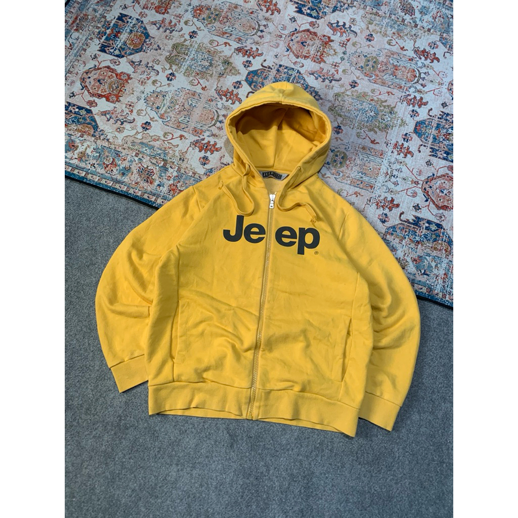 hoodie zip jeep kuning ori