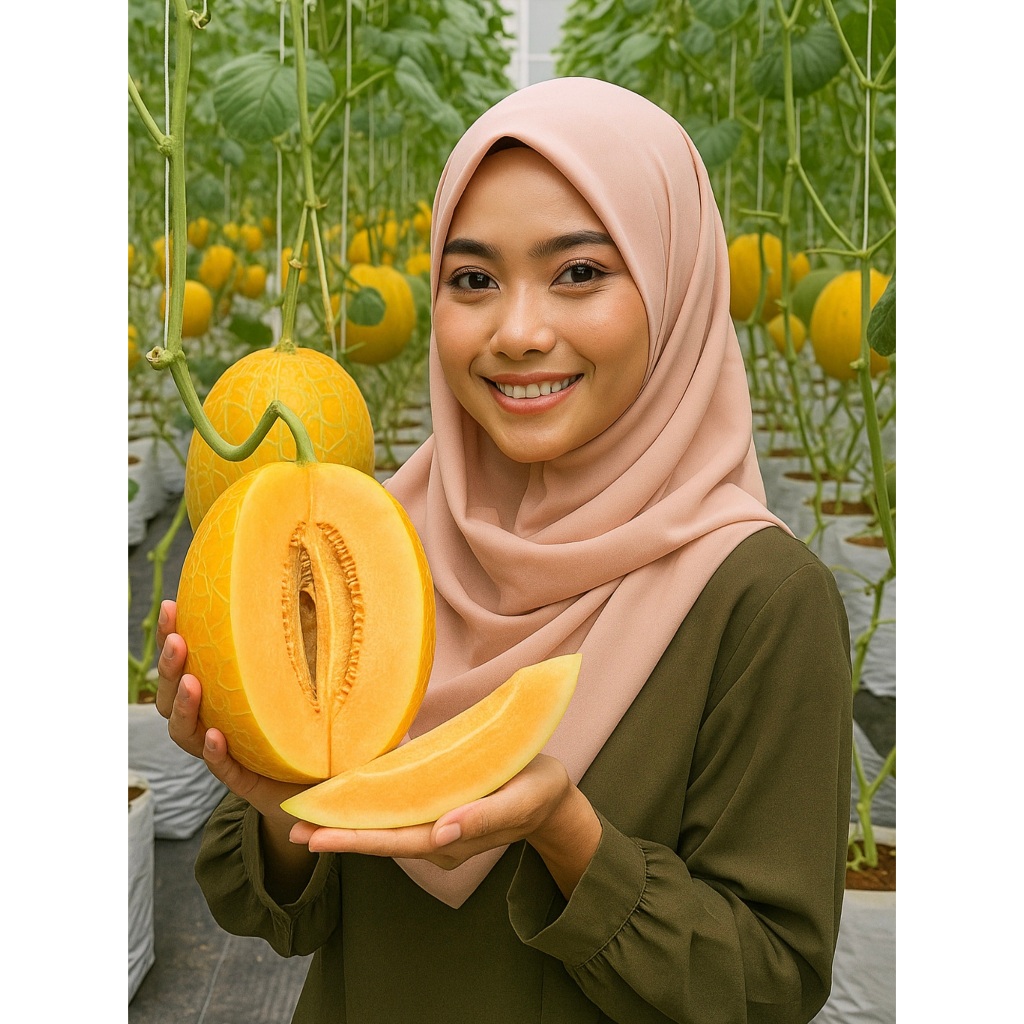 

Melon Premium Hidroponik Organik The Perfect Sweetnet Kirin Melon Madu not Dang Farmhilll Export Quality Medium