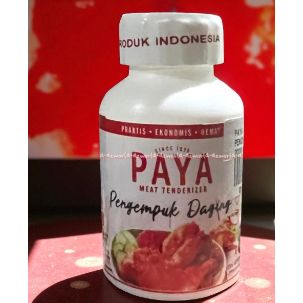 

Paya Pengempuk 70gr Daging Kambing Sapi Pepaya instan Pelunak Daging Payya Daun Pepaya Bubuk Tepung Kemasan Botol Meat Tenderizer