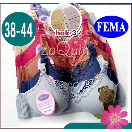 BRA RENDA KUPU breitex MOTIF SALUR KAIT 3 CUP B SIZE 38 / 44