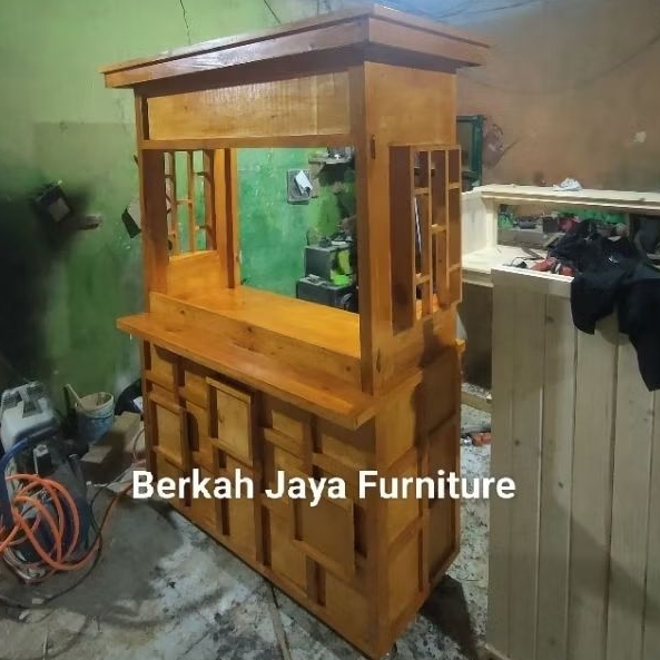 Gerobak angkringan, Gerobak dimsum minimalis modern dari kayu jati Belanda