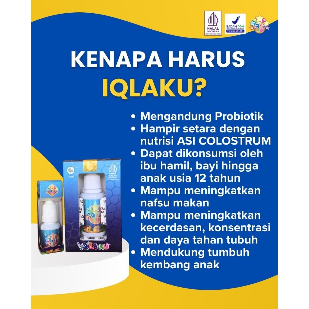 Buy 1 Get 3 IQLAKU Multivitamin Probiotik untuk meningkatkan daya tahan tubuh anak, kecerdasan, dls 