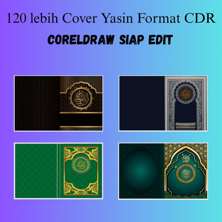 (SA0088) 120 lebih Template Cover Yasin Format CDR Coreldraw Siap Edit