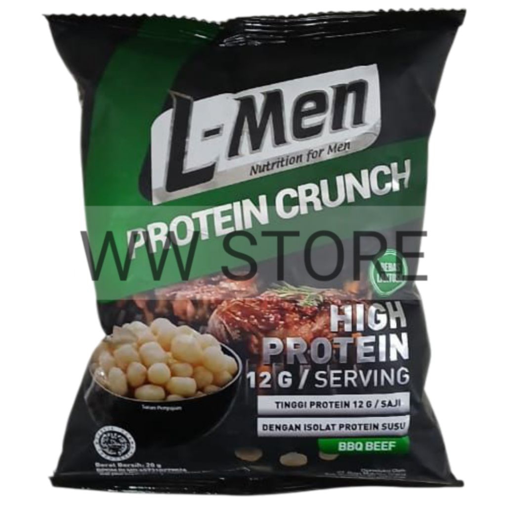 

Makanan berbasis protein susu BEBAS LAKTOSA rasa sapi panggang barbekiu barbekue halal MUI L - Men Nutrition for Men HIGH PROTEIN CRUNCH BBQ BEEF 20g