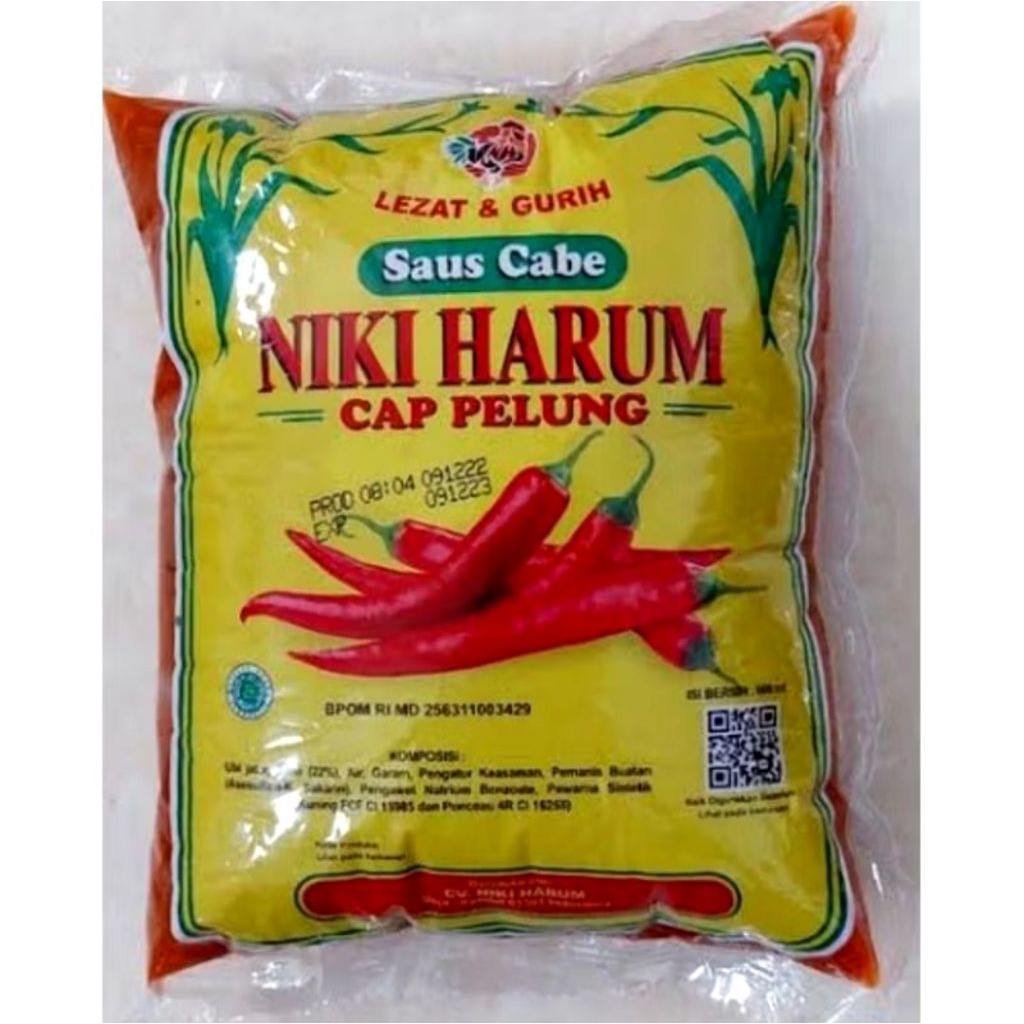 

Saus Sambal Niki Harum 600ml saus untuk mie ayam/bakso dll