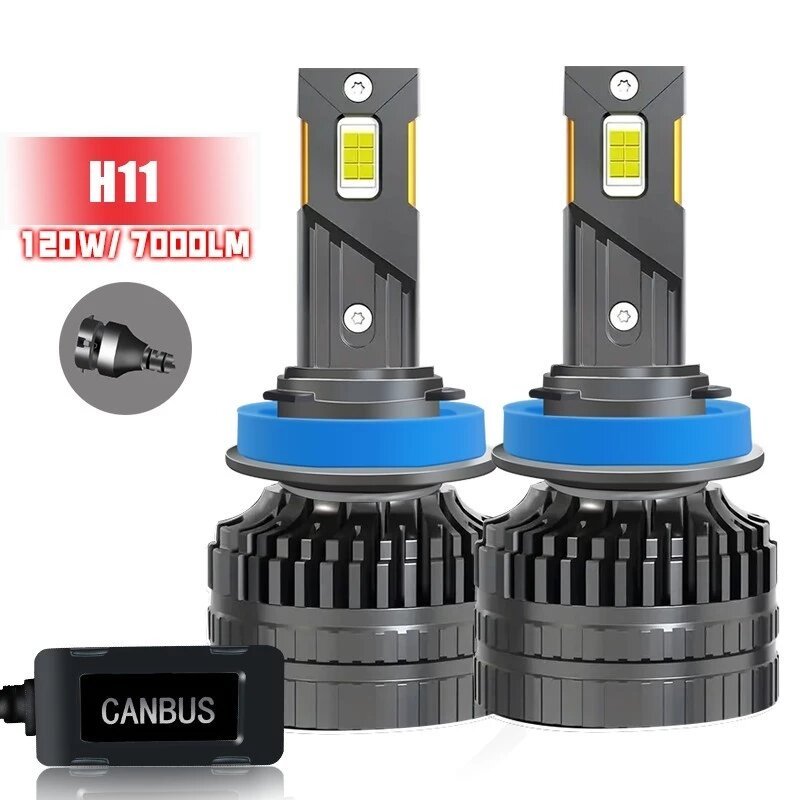 LED Bola Lampu Mobil H11 H7 H4 9005 HB4 H3 Headlight Kit 120W  Laser Terang untuk Malam Hari Sorot