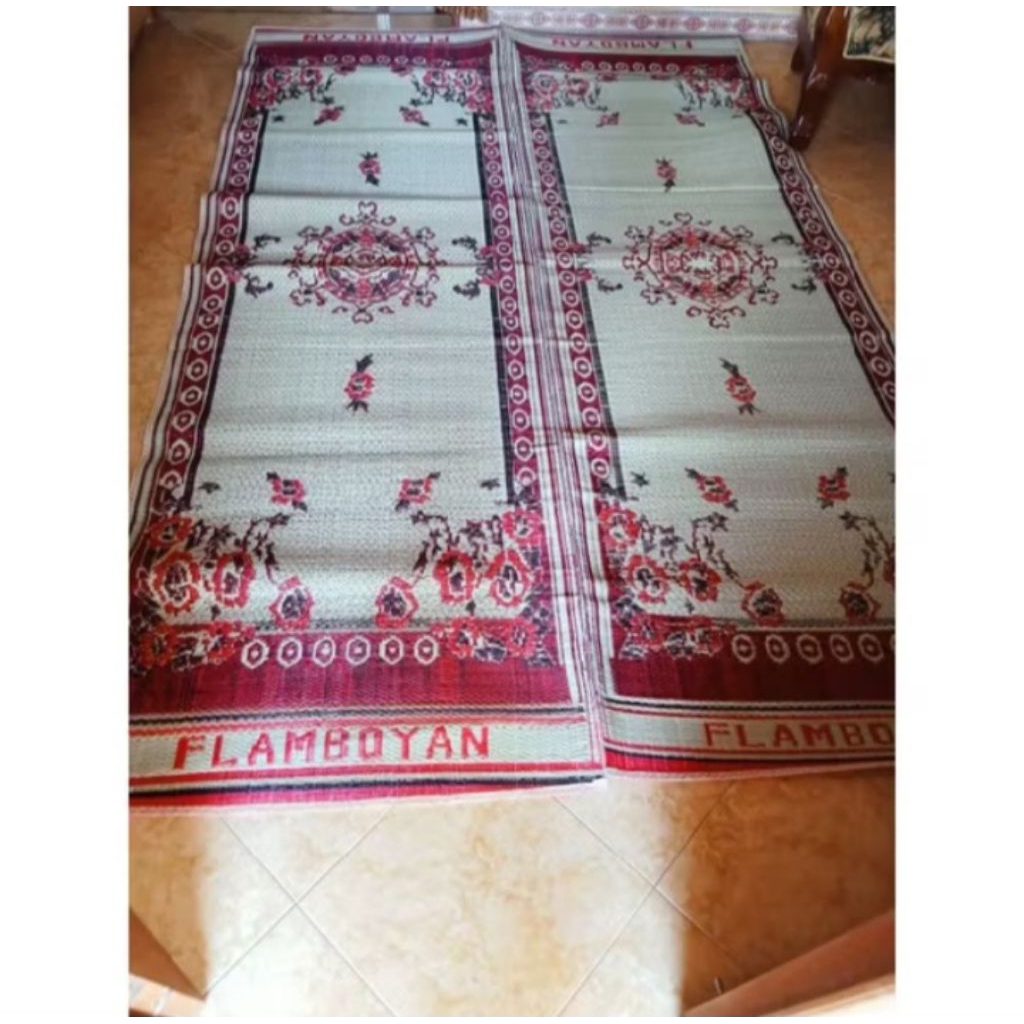 Flamboyan Tikar Plastik ukuran  2x3m, sudah full jahit pinggirnya, tikar tebal, Kualitas bagus, Best