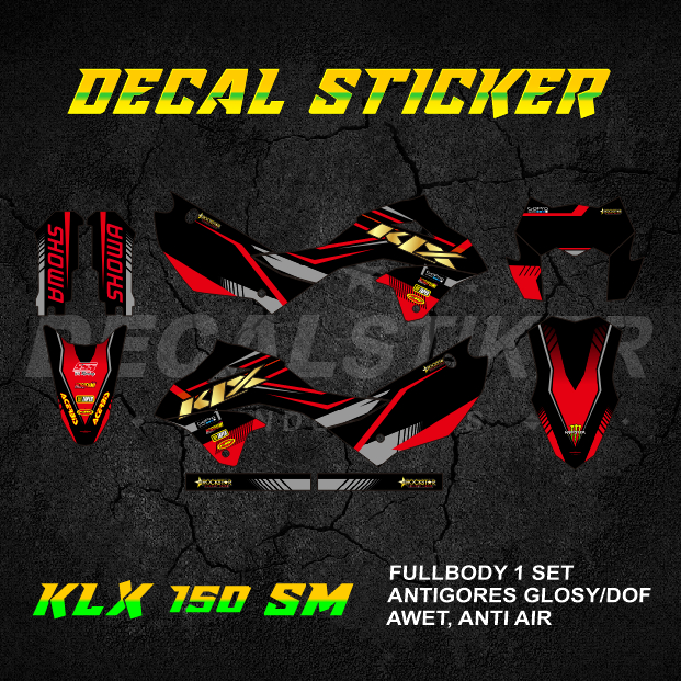 DECAL STIKER KLX 150 SM (001) DEKAL STICKER KLX SE S FULLBODY 2023 2024 2025 MERAH JINGGA OREN ORANY