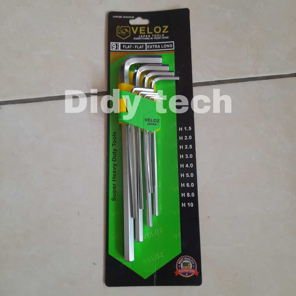 KUNCI L SET LONG VELOZ 9PCS