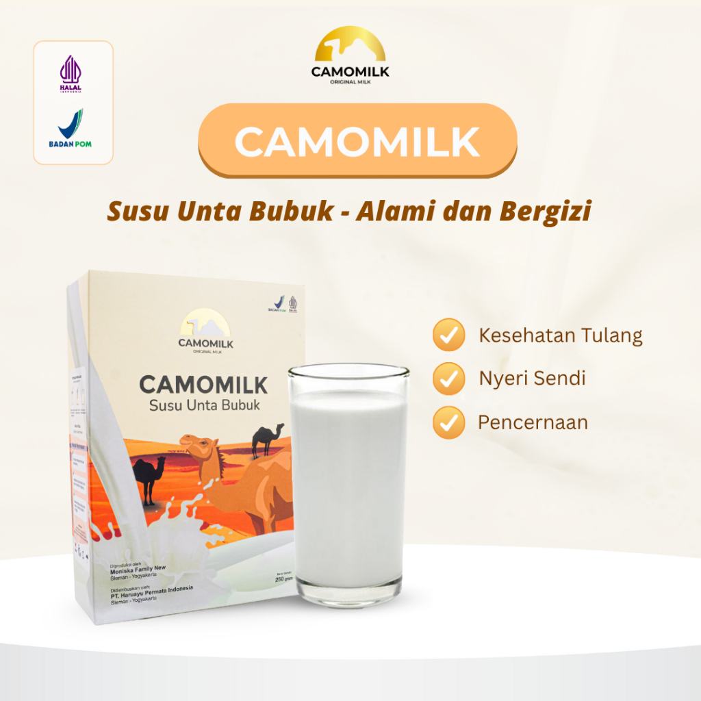 

CAMOMILK – Susu Unta Bubuk Full Cream Kesehatan Tulang dan Sendi