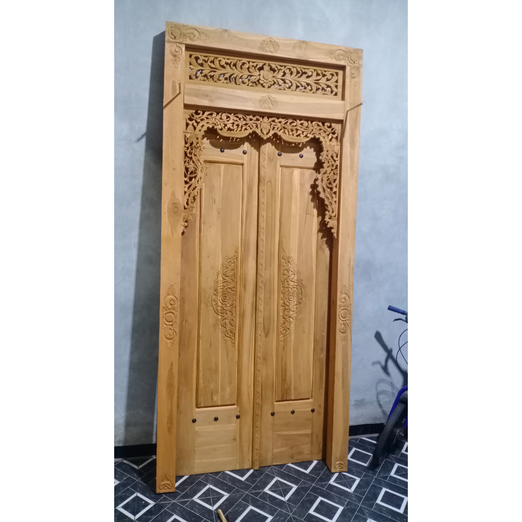 pintu gebyok rumah minimalis ukuran lebar 120 tinggi 250 cm