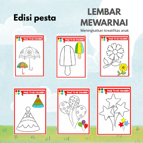 

lembar menggambar anak buah, hewan, anak kecil ukuran a5 isi 10 / kertas mewarnai anak banyak varian