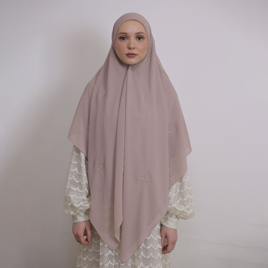NAIA - ATTIRA SYAR'I - SCARF HIJAB JILBAB MOTIF BORDIR KERUDUNG SYAR'I WANITA 20390