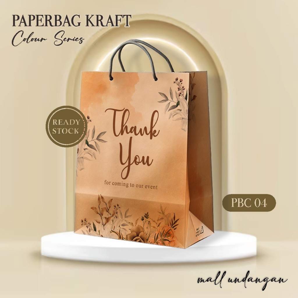 

(12 PCS) PAPER BAG MOTIF WARNA PAKET LUSINAN - TAS SOUVENIR PERNIKAHAN COLOUR READY STOCK PBC 04