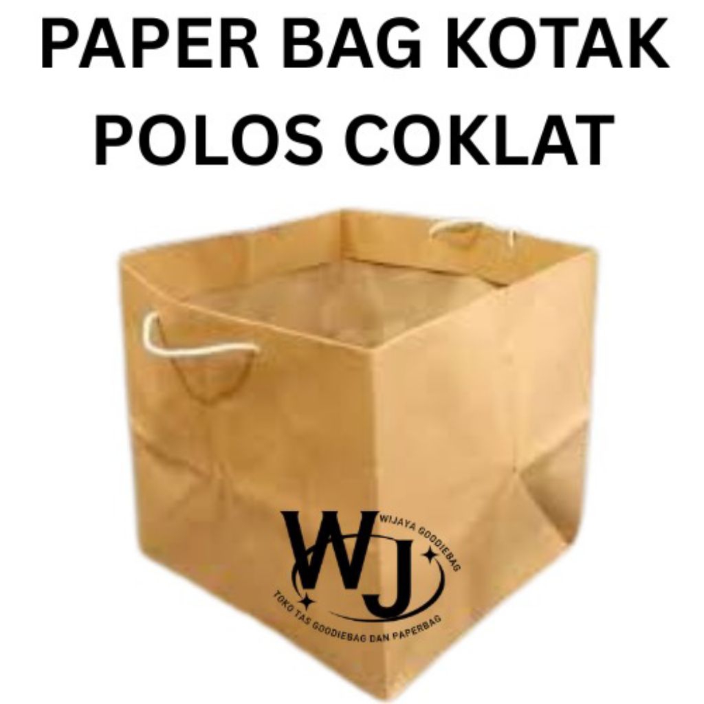 

Paper Bag Box Kotak Polos Coklat Ukuran 22x22 isi 12pcs