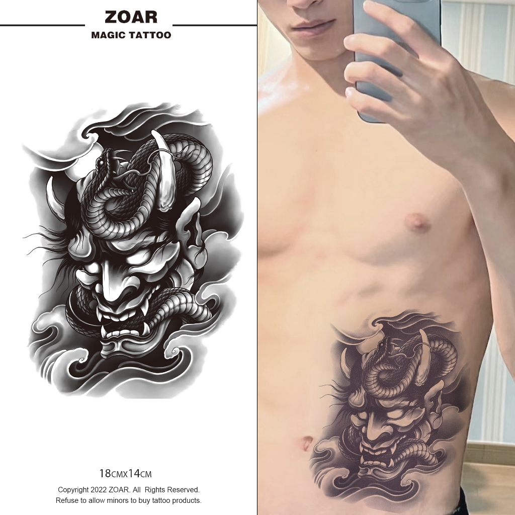 Zoar tattoo stiker tato  M-214  sementara  【Gambaran besar Prajna】Tahan lama Tattoo menempel dekoras