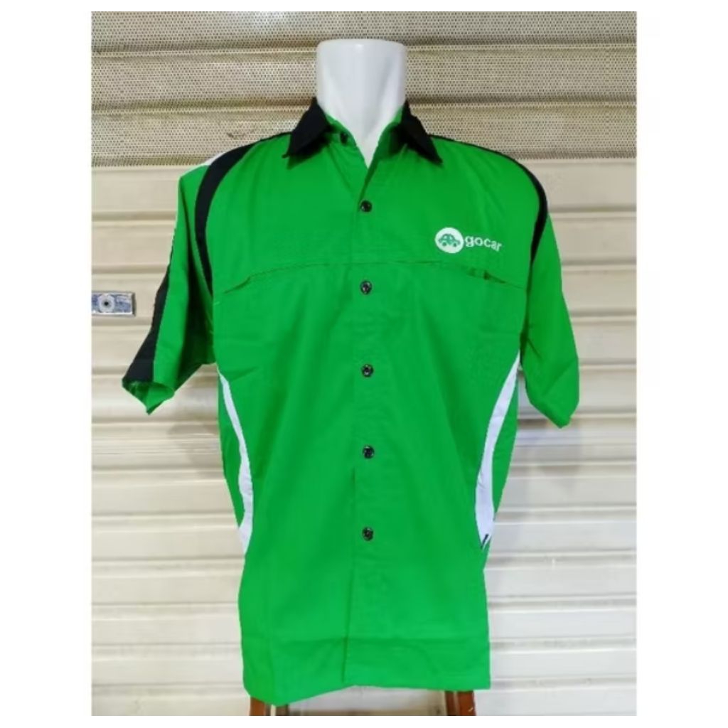 Kemeja GOCAR Seragam Gocar Kombinasi Lengan Pendek