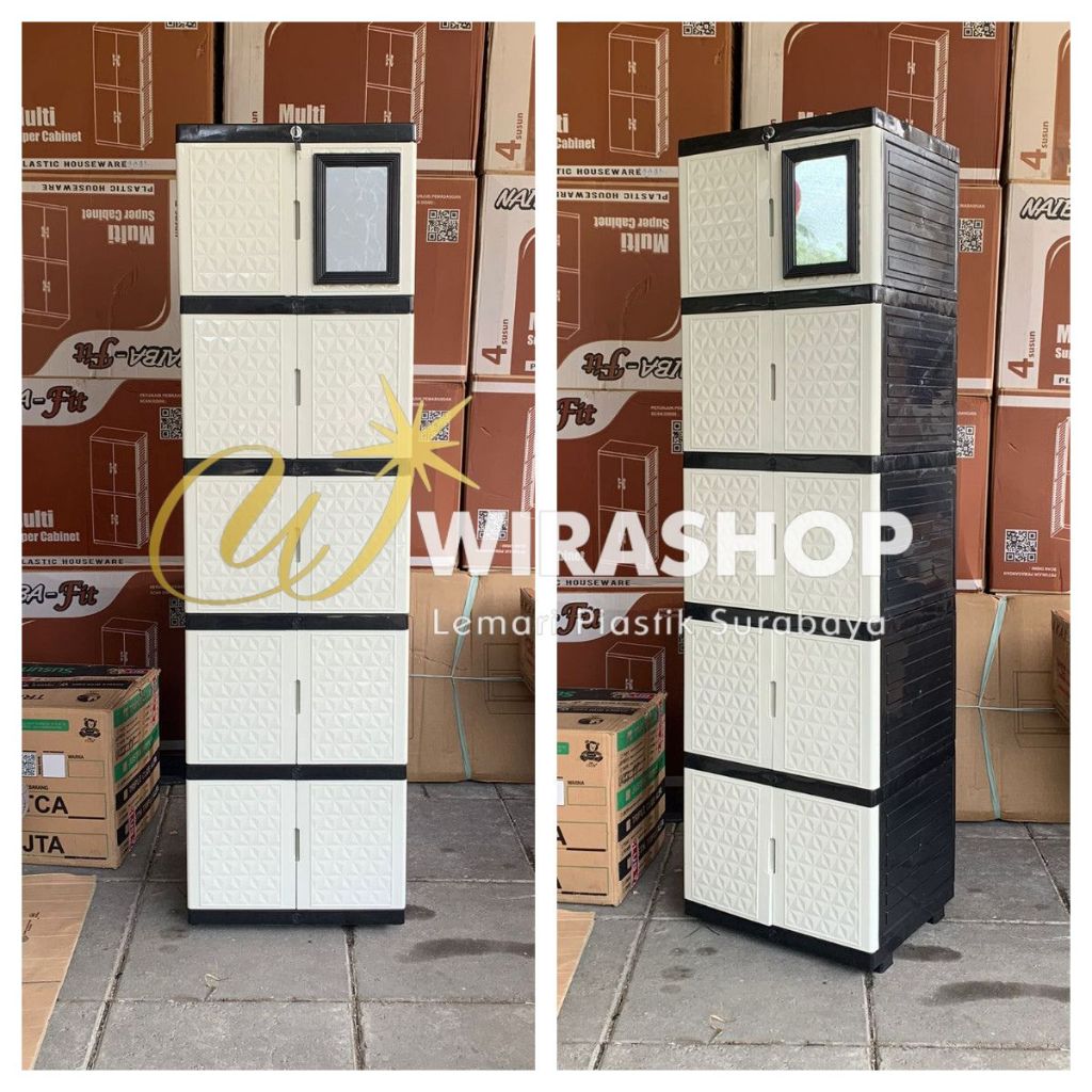 Lemari Pakaian Plastik Mini Tabitha Small Series New Diamond Gemini Gantung Serbaguna Kunci Kaca Sus