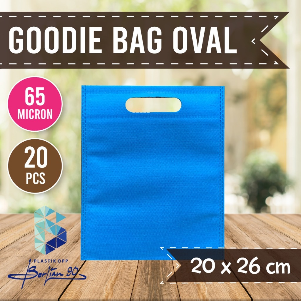 

Goodie bag oval 20x26 cm 65gsm isi 20 pcs / tas spundbond oval 20 x 26 / tas kain bingkisan kado ulang tahun ramah lingkungan