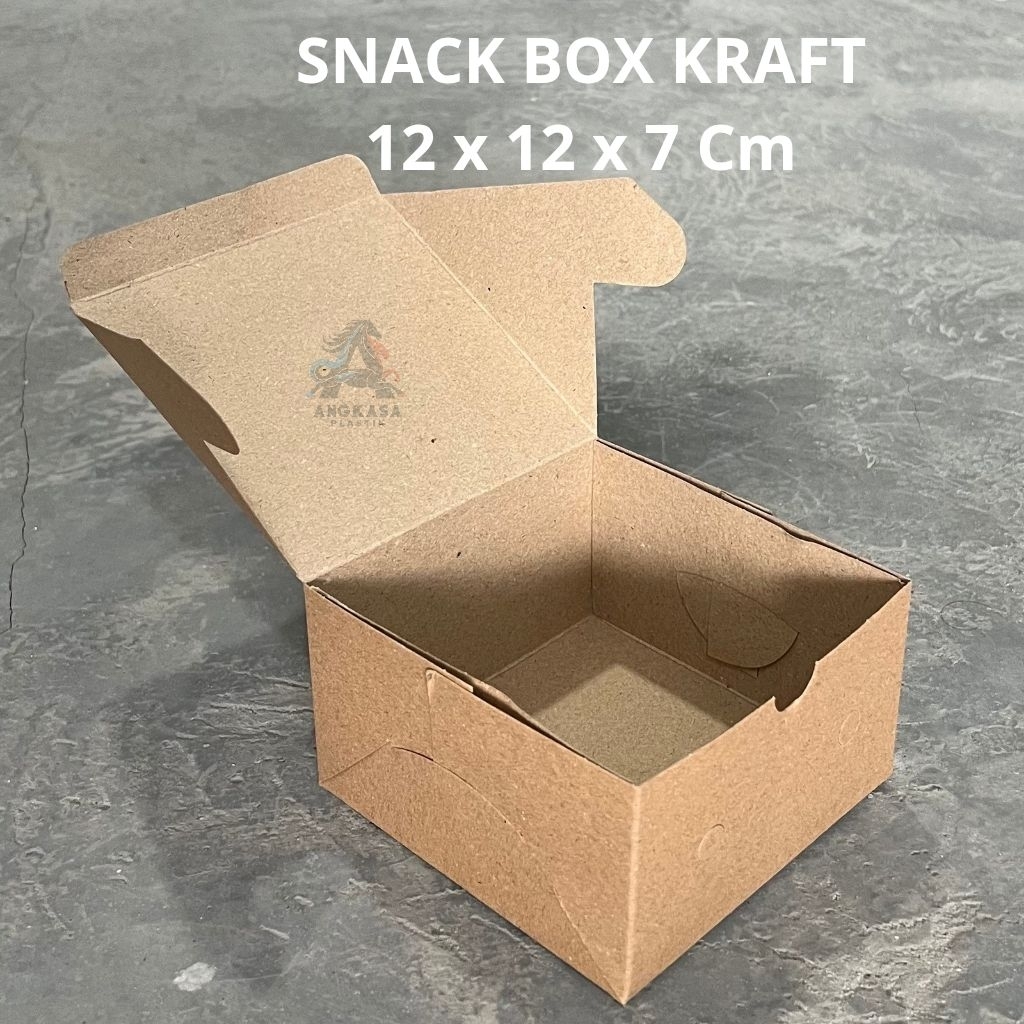 

(100 pcs) Snack box kraft 12x12x7 cm / Snack box coklat tutup sambung / box kue 12x12x7 cm / box hajatan / box souvenir / Snack box murah / kotak kue / kotak hajatan / kotak 12x12x7 / box roti / box pastry / kotak coklat