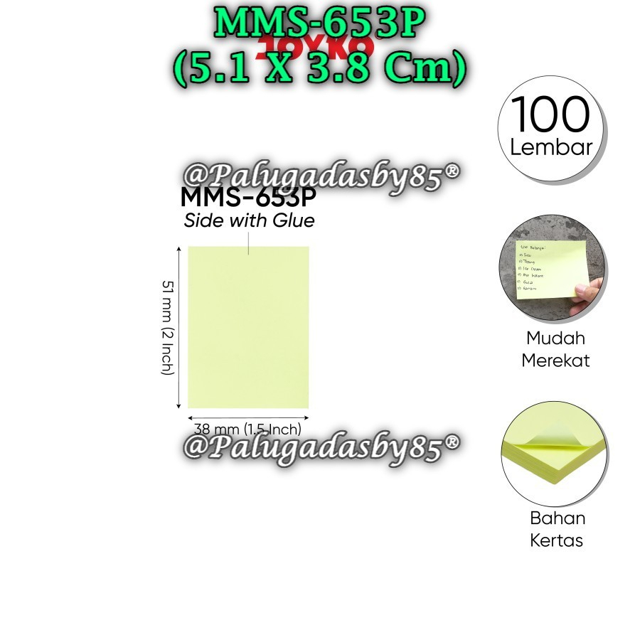 

(1 Set) GROSIR Memo Stick JOYKO MMS-653P 51 x 38 / Sticky Note Joyko Soft Color MMS-653P (1 Set)