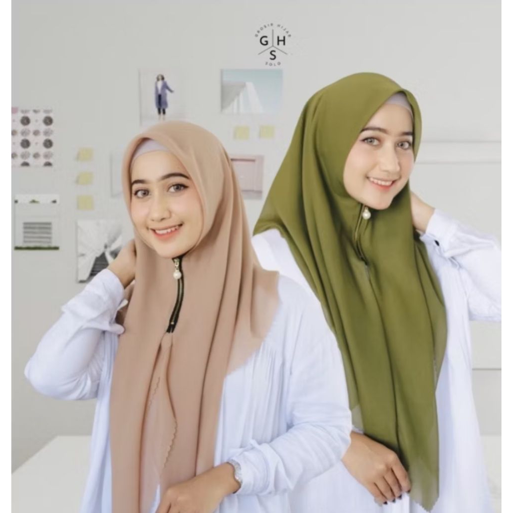 hijab zipper instant polos
