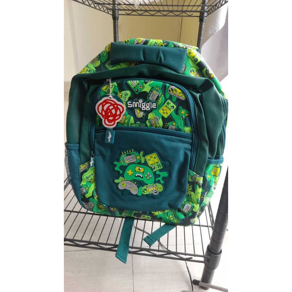 SMIGGLE CLASSIC BACKPACK MONSTER GAME HIJAU [REJECT]