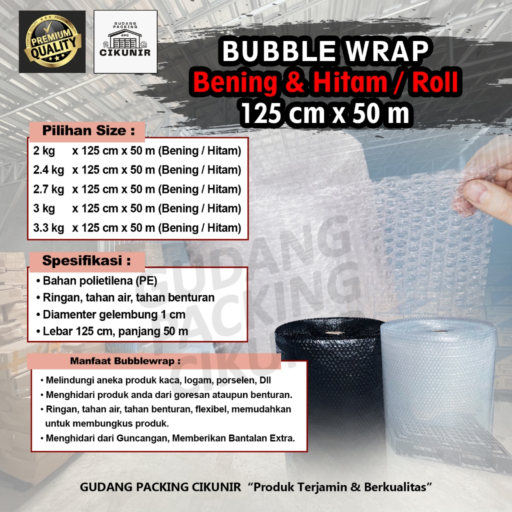 

IK6 Bubble Wrap Bening / Bubblewrap Bening / Bubble Wrap Roll Tebal Murah
