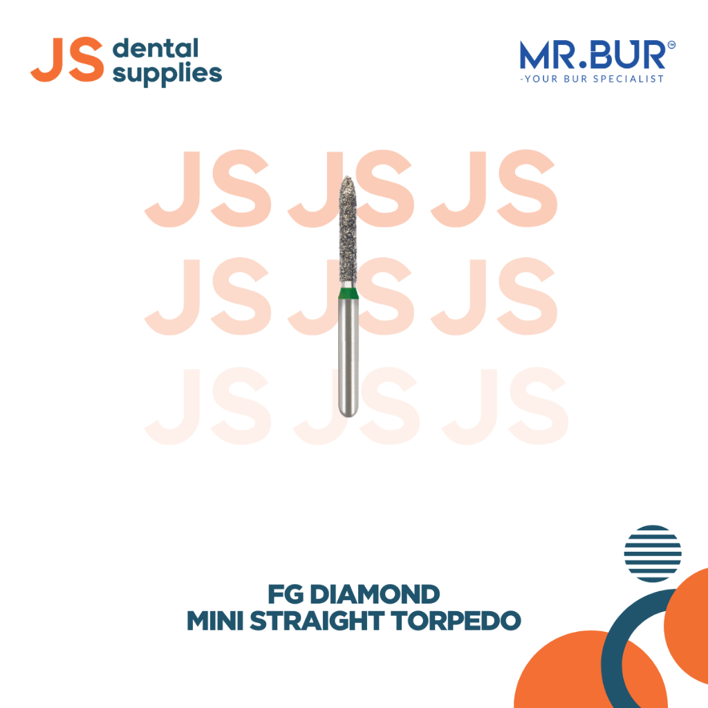 Bur Berlian Kasar Mini FG Torpedo Lurus – Diamond Bur Gigi untuk Ortodontik & Restorasi