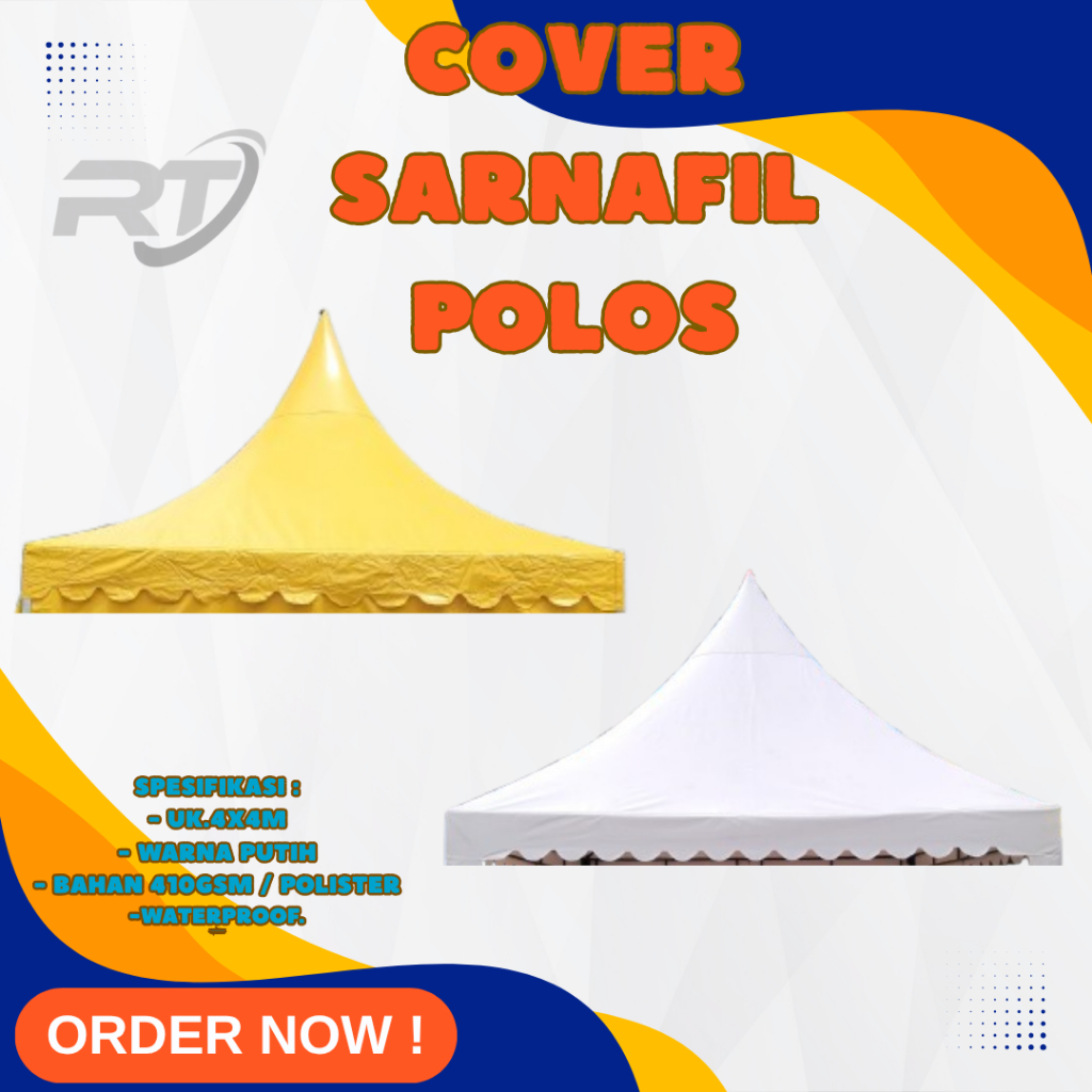 COVER ATAP TENDA KERUCUT /SARNAFIL UKURAN 4X4M WARNA PUTIH BISA CUSTOM