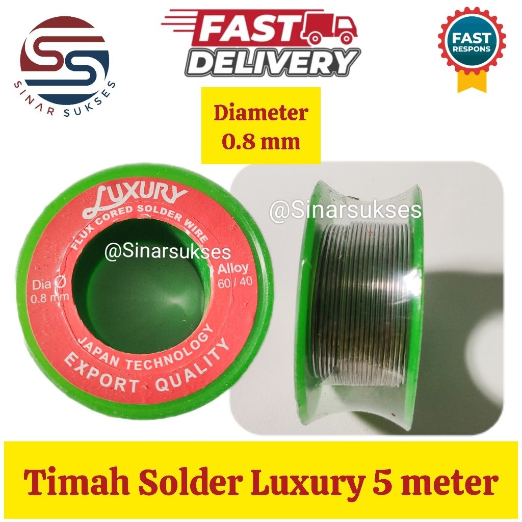 Timah Solder Luxury 5 meter diameter 0.8mm/ Timah Solder Terbaik/ Timah Solder 1 Roll/Timah Solder 5