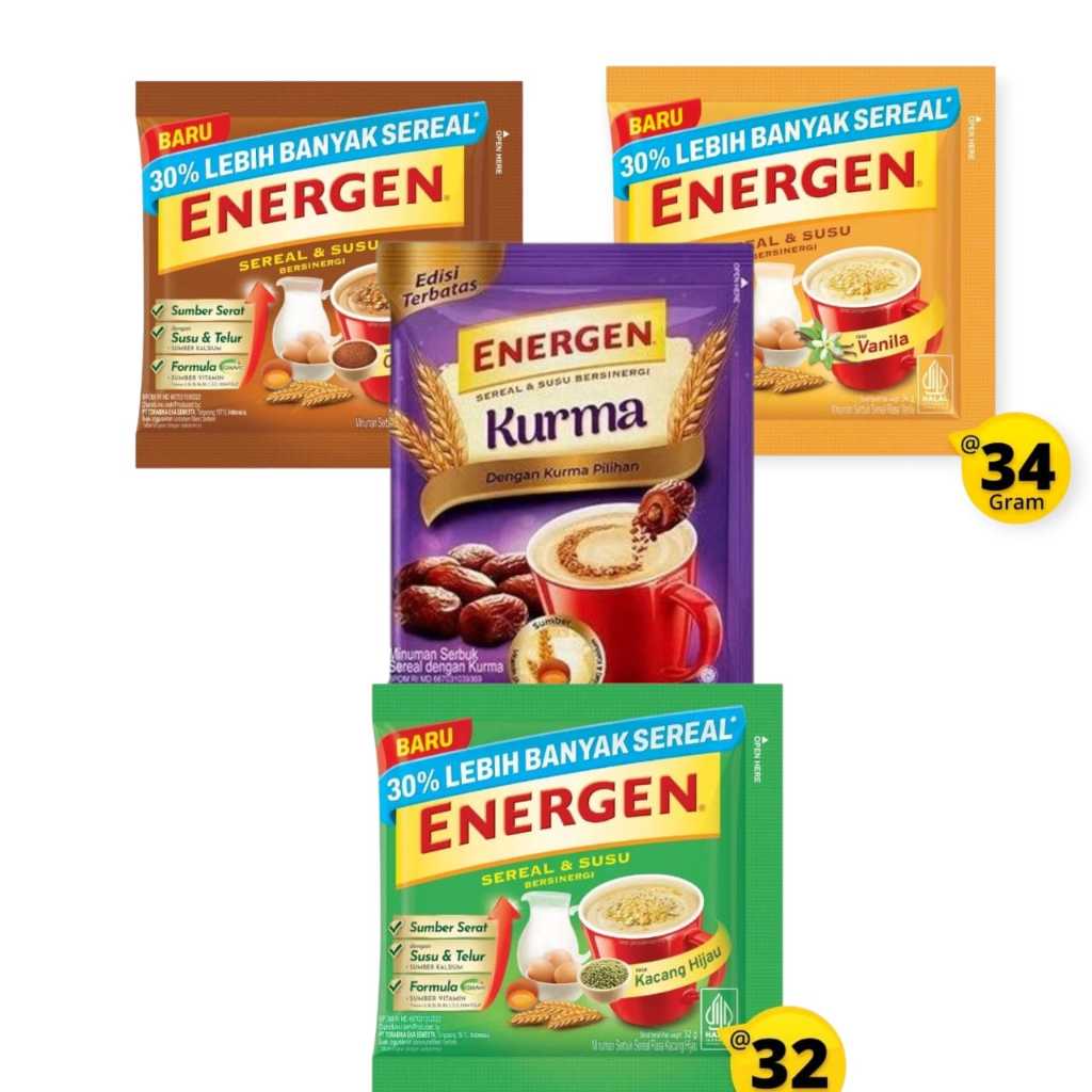 

ENERGEN kemasan sachet 1 renceng isi 10 pcs