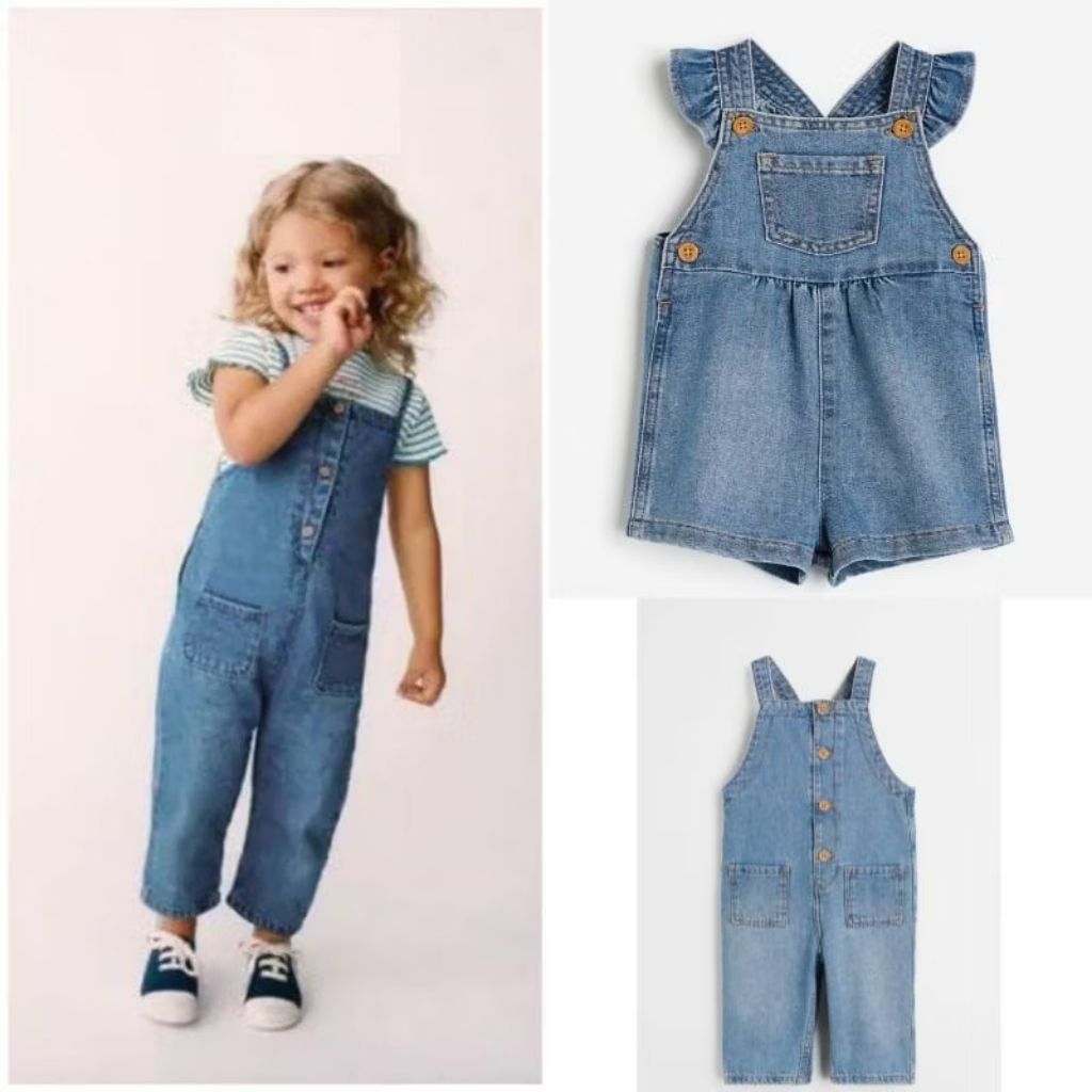 Overall denim HM anak laki-laki perempuan(unisex) original 6 bulan - 3 tahun