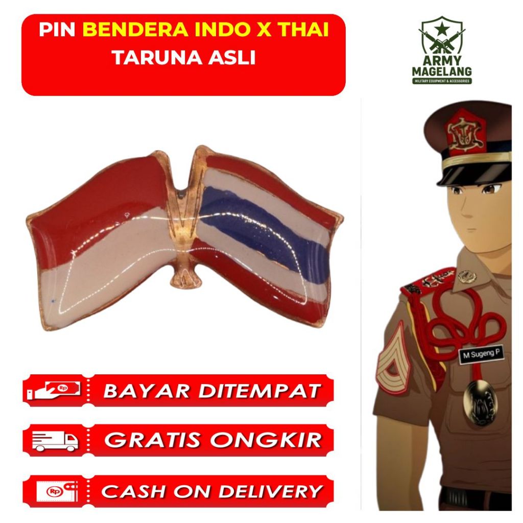 PIN BENDERA INDO X THAILAND TANCAP TARUNA AKMIL ASLI