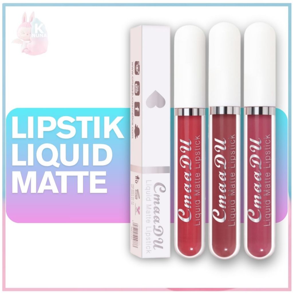 ORIGINAL CMAADU BPOM Lipstik Liquid Matte Waterproof Long Lasting 18 Ultra Chic NUNA XX007