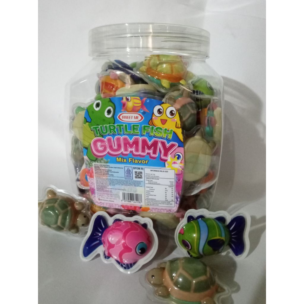 

sweetme Turtle fish gumy mix permen lunak isi 50pcs
