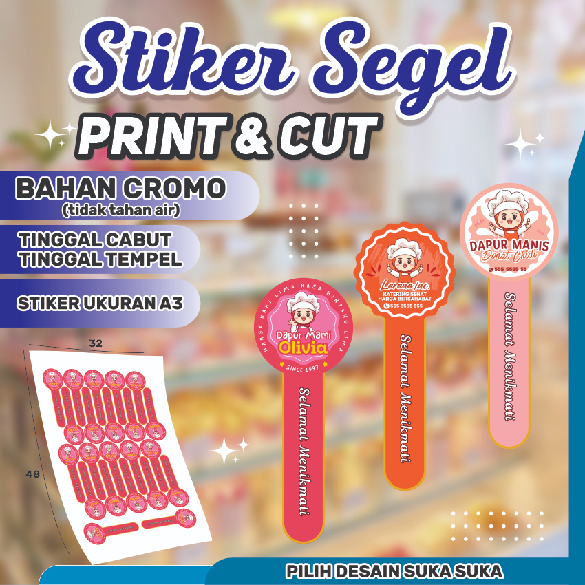 

CETAK STIKER SEGEL, CETAK STIKER KUE, CETAK STIKER KEMASAN