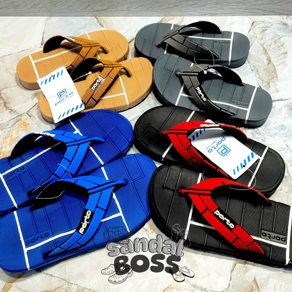 PORTO - SANDAL JEPIT ANAK COWOK CEWEK PORTO KIDS 1034 SENDAL KARET TEBAL ANTI SLIP EMPUK AWET NYAMAN