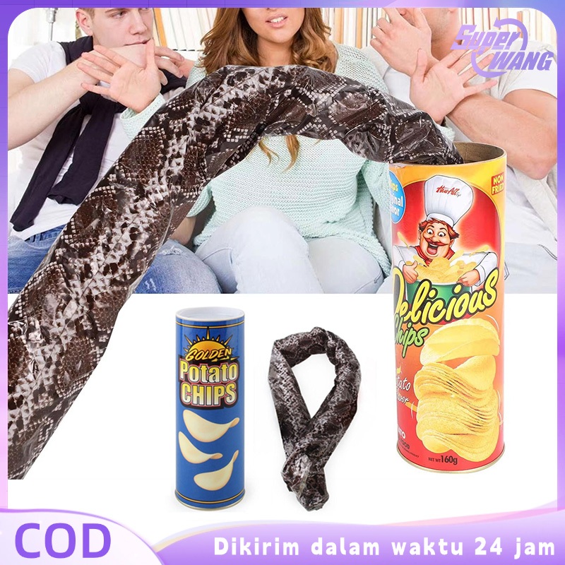 Mainan Prank Toys Snake Potato Chips Prank Toys Mainan Prank Ular Mainan Kagetin Kaleng Ular Palsu