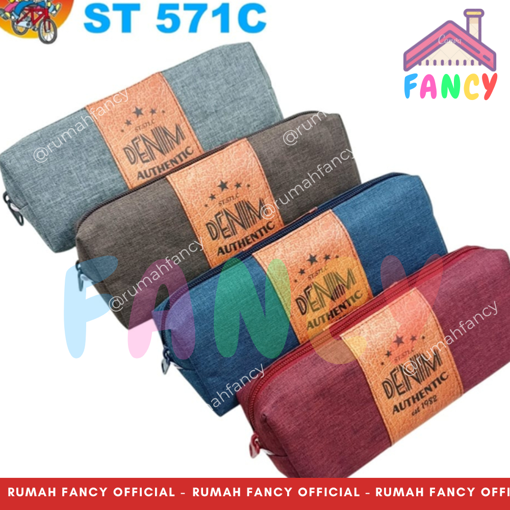 

Tempat Pensil / Kotak Pensil Shin Toeng Resleting Textured Denim ST 571C / Tempat Pensil Wanita Pria
