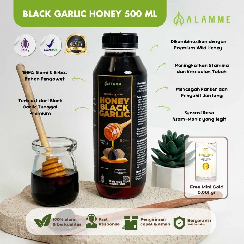 

Alamme Black Garlic Honey Madu Bawang Hitam Tunggal Lanang Premium 500ml
