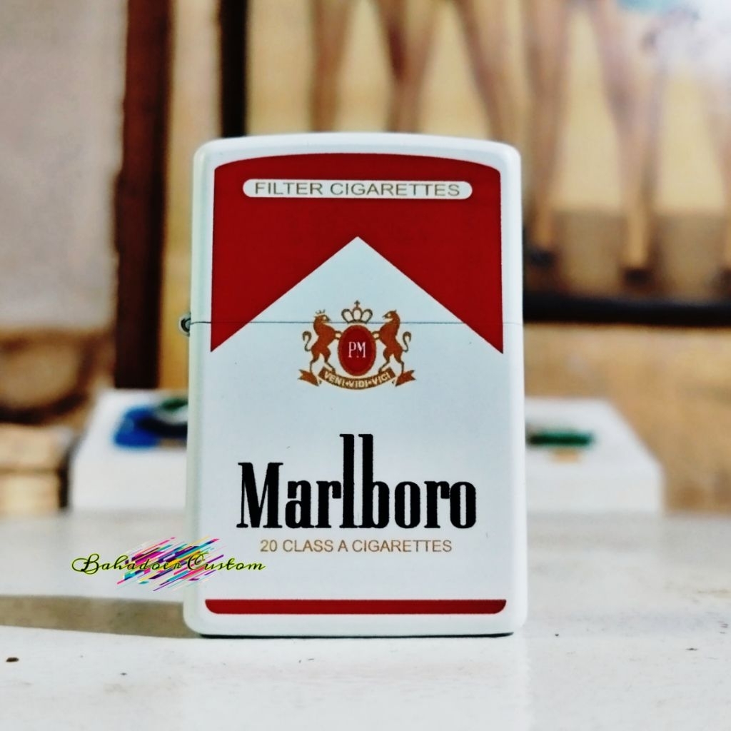 KOREK API ZIPPO WHITE MATTE CUSTOM UV PRINT M4RLB0RO DESIGN BISA BEBAS REQUEST CUSTOM SESUAI DENGAN 