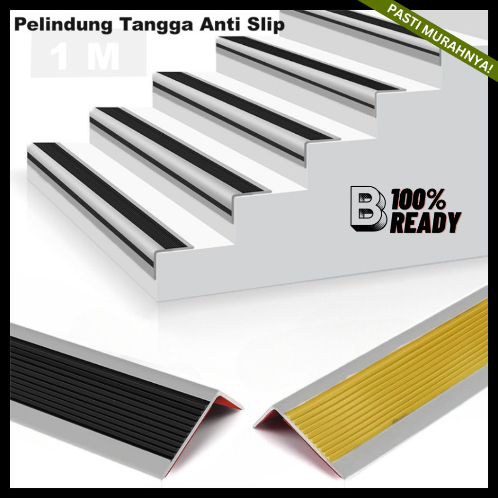 Lis Tangga (Kuning) / Karet Ujung Tangga / Lis tangga Pengaman Anti Slip / Karet Pelindung Siku