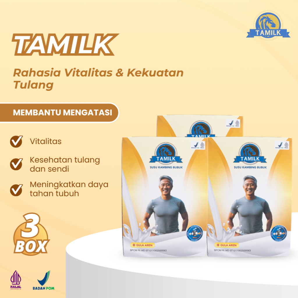 

TAMILK BUNDLING 3 BOX – Susu Kambing Herbal Bubuk Menambah Vitalitas Kekuatan Tulang dan Sendi