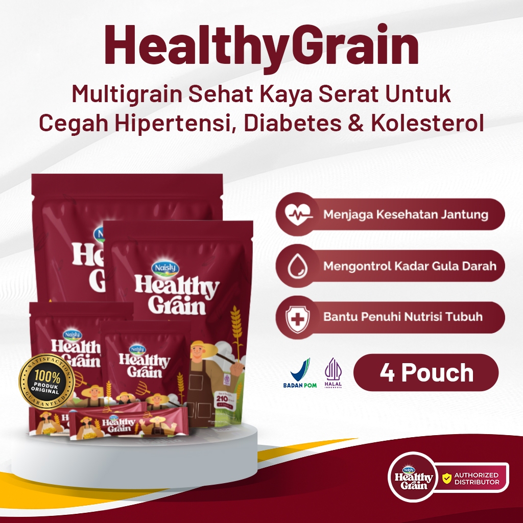 

HealthyGrain - Multigrain Sehat untuk Menurunkan Hipertensi Diabetes dan Kolesterol 4 Pouch