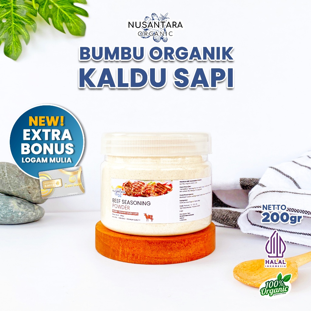 

Nusantara Organic Kaldu Sapi Halal Non MSG Organik Bubuk Masak Bumbu Beef Broth 200gr