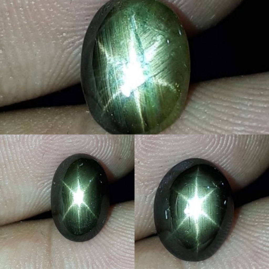 Lostone permata black safir star Top star