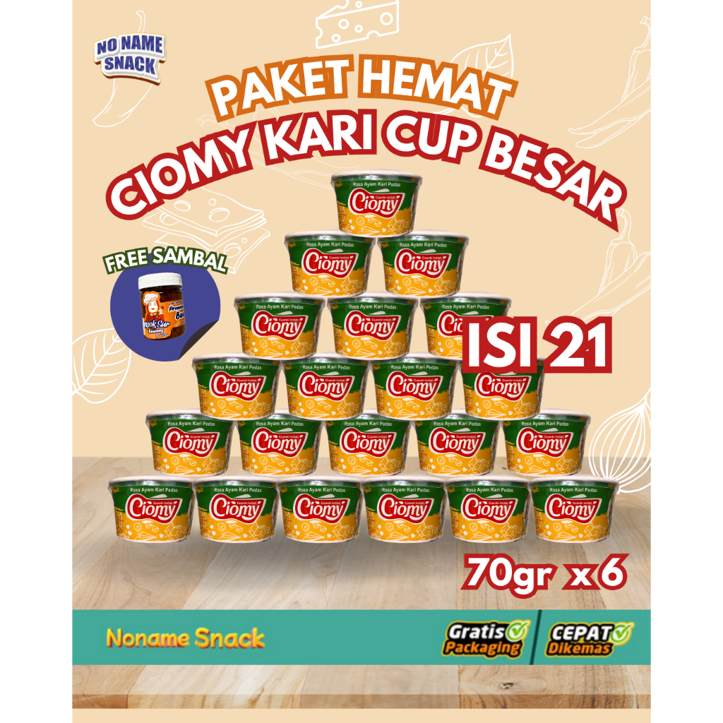 

Ciomy Paket Bundling Reseller Cup Besar Kari Ayam isi 21 pcs + Free Sambel Bawang 1 pcs