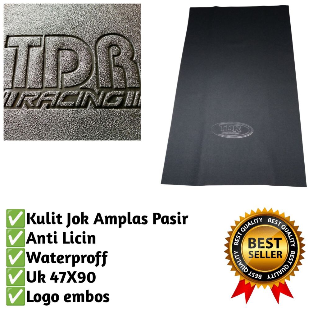 kulit jok bahan amplas pasir Logo Tdr Press timbul all motor
