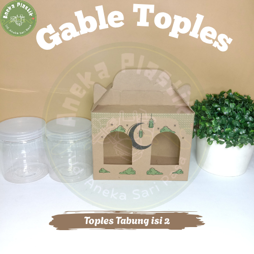 

Box E-Flute Gable Box/Box Jinjing Muat 2 Toples 500 gr untuk Box kue kering, Hampers dll